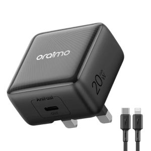oraimo PowerCube 20 Chic 20W GaN Wall Charger Kit with Type-C to Lightning Cable