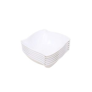 WHITE SQUARED SOUP PLATE X6