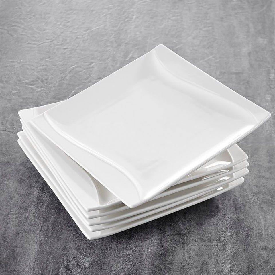 white squared plate