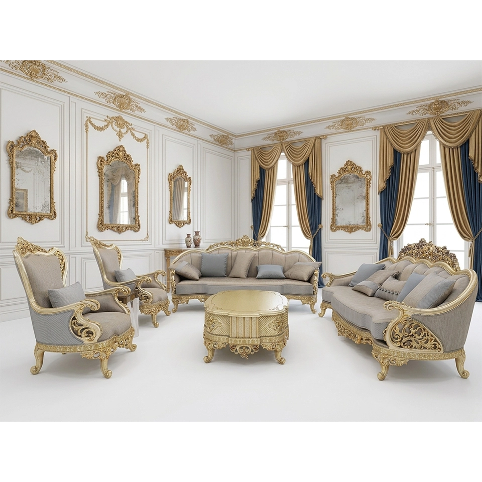 royal sofa set blue