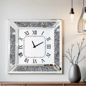 Luxury Crystal Crush Mirror Wall Clock [TM- 500]